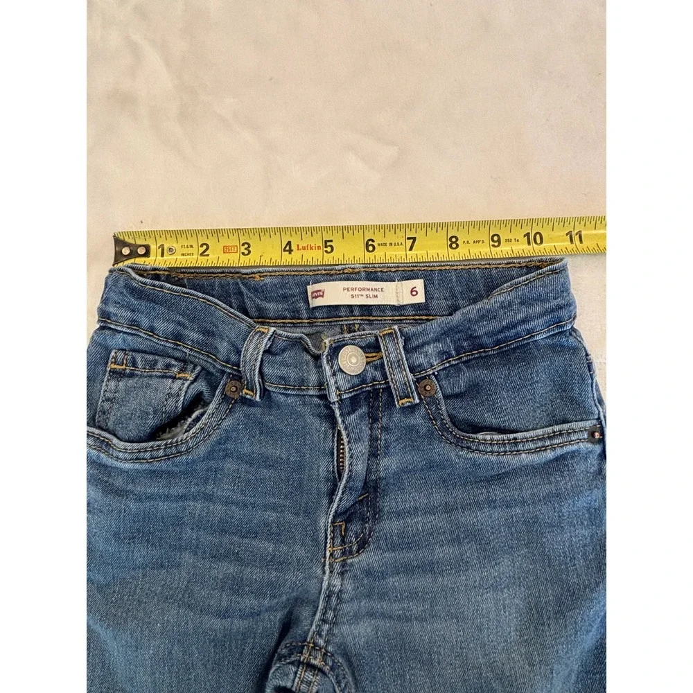 Levi's 511 Slim Performance Jeans Boys Size 6 Medium Wash Blue Denim Pants